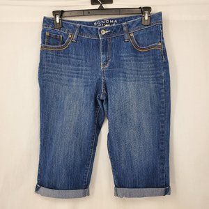 Sonoma Life+Style Modern Fit Denim Capri Blue 10P